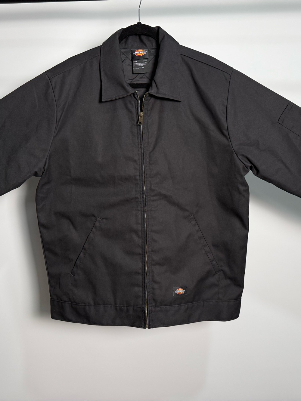 Dickies Black Lightweight Work Jacket - Zip Front Shirt Jacket